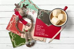 Festive Blank Greeting Cards Set of 12 PNG files Product Image 1