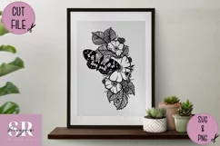 Floral Butterfly t-shirt design| Vinyl butterfly SVG Product Image 2