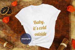 Winter White t-shirt mockup PSD, White T-shirt mockup JPG Product Image 4