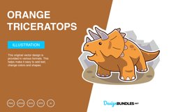 Orange Triceratops Vector Illustration Product Image 1