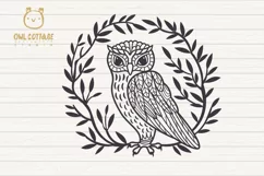 Owl in the Branches svg, Owl Zentangle svg, Owl in the Leave Product Image 2
