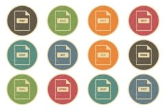 Set Of File Formats Icons Product Image 1