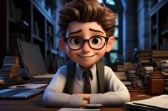 3D Character Child Boy Accountant with relevant environment Product Image 1