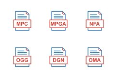 Set Of File Formats Icons Product Image 1