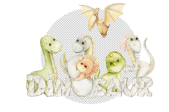 Dinosaurs Watercolor clipart Sublimation design printing on Product Image 2