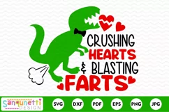 Dinosaur Valentine | Funny kids Valentine SVG Product Image 2