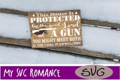 This House Is Protected By The Good Lord And A Gun SVG Product Image 1