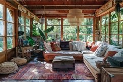 Cozy bohemian style sunroom with natural light Product Image 1