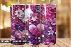 3D Valentine's Day Tumbler Design | Sublimation Wrap 20 Oz Product Image 1