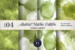 Matcha Green Tea Pattern, Matcha Aesthetic Digital Paper Product Image 1