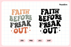 Funny Christian Saying SVG | Faith Before Freak Out Product Image 3