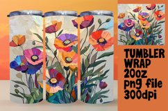 Vibrant Oil Flower Tumbler Wrap for Sublimation Projects Product Image 1