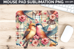 Watercolor Bird Mouse Pad Sublimation - Valentines PNG Product Image 1