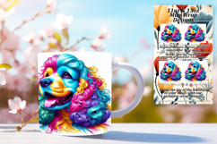 Chic 15oz Mug Wrap Png Template , Dog Product Image 1