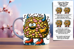 Creative 11oz Mug Wrap Png Design , Monster Product Image 1