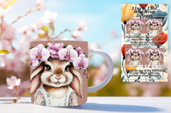 Stunning 15oz Mug Wrap Png Template , Cute Bunny Product Image 1