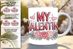 Vibrant 11oz Mug Wrap Png Template , Valentines Product Image 1