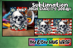 Bright love 11oz 15oz sublimation wrap, Skull USA Product Image 1