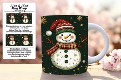 Radiant 11oz Mug Wrap Png Template , Snowman Product Image 1