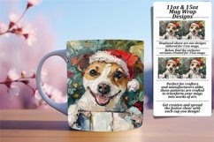 Sublimation Winter Mug Wrap Peeking Dog Holiday Design 11oz Product Image 1