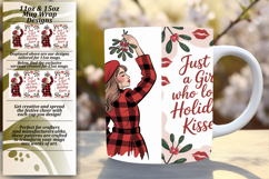 Elegant 15oz Mug Wrap Png Artwork , Just A Girl Product Image 1