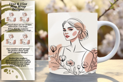 Chic 11oz Mug Wrap Png Artwork , Beauty Woman Product Image 1