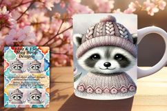 Joyful 11oz Mug Wrap Png Artwork , Cute Animals Product Image 1
