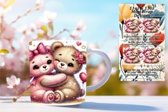 Gift 11oz Mug Wrap Png Artwork , Valentine Bear Product Image 1