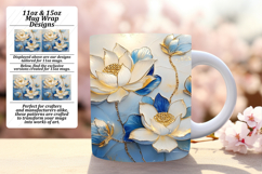 Whimsical 15oz Mug Wrap Png Template , 3D Flower Product Image 1