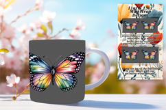 Elegant 11oz Mug Wrap Png Template , Butterfly Product Image 1