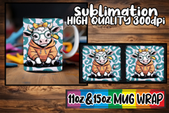 Splendid days sublimation mug wrap, Cute Cow Product Image 1