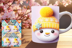 Charming 15oz Mug Wrap Png Template , Snowman Product Image 1