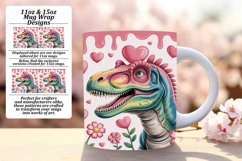 Trendy 11oz Mug Wrap Png Design , Cute Dino Product Image 1