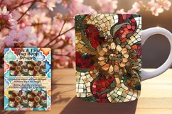 Glitter Flower Mug Wrap Design 11oz 15oz Product Image 1