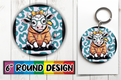 Cozy Round Keychain Magic, Cute Cow Product Image 1