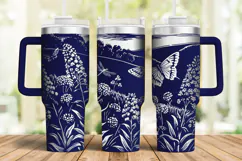 40oz Tumbler laser svg, Wildflowers pattern wrap Product Image 2