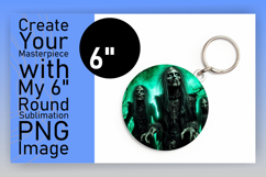 Vibrant Round Design Keychain Artwork , Horror Halloween Product Image 1