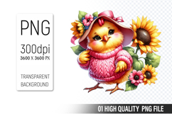 Cute Chicken, Animal Sublimation Clipart PNG Product Image 1