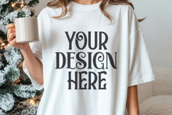 White Comfort Colors 1717 Christmas Mockup, CC 1717 Product Image 1