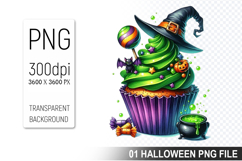 Spooky Cute Halloween Cupcakes Clipart PNG Bundle Product Image 8