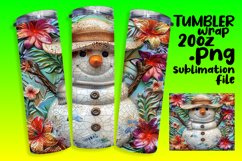 Festive Snowman Sublimation Tumbler Wrap 20oz Holiday Product Image 1