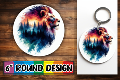 Unique Round Keychain Sublimation, Animals Art Product Image 1
