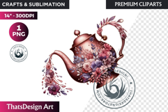 Romantic Flower clipart Rose gold Valentine floral PNG Product Image 1