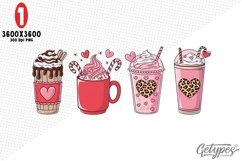 Valentine Coffee Sublimation Clipart - High Quality Design Product Image 1