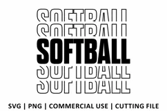 Softball SVG | Stacked SVG Product Image 2