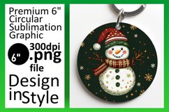 Sophisticated Round Design Keychain Template , Snowman Product Image 1