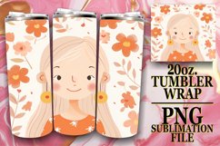 Feminine Watercolor Tumbler Wrap Design 20oz Product Image 1