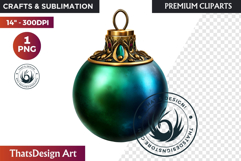 Christmas Baubles Clipart, Festive Holiday Ornaments PNG Product Image 1