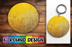 Radiant Floral Glitter Sublimation Circle: Keychain, Coaster Product Image 1