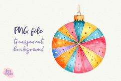 Retro Christmas Ornament Clipart Groovy Disco PNG Product Image 1